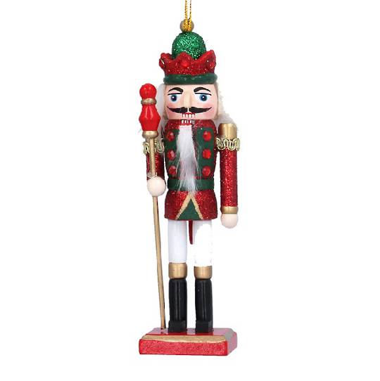 Wood Nutcracker, Green & Red Hat 14cm *ETA Nov